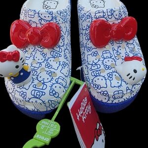 CROCS Hello Kitty Mules - Red and Blue